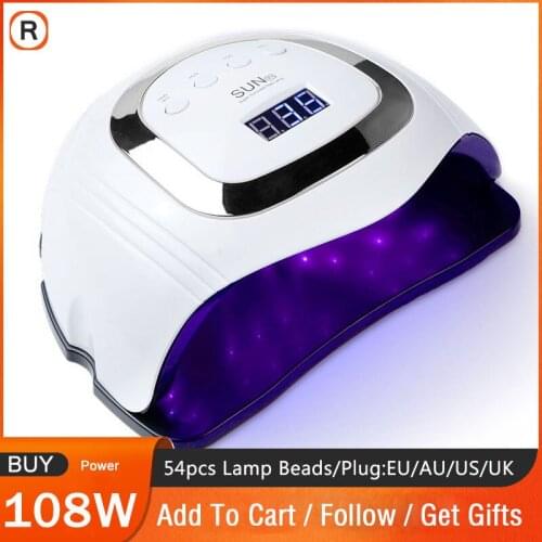 Sun Y1 168W LED Nail Lamp Nail Dryer Lamp 54 Lamp Beads Professional UV Lamp for Curing All Gel Nail Polish Nail Art Machine