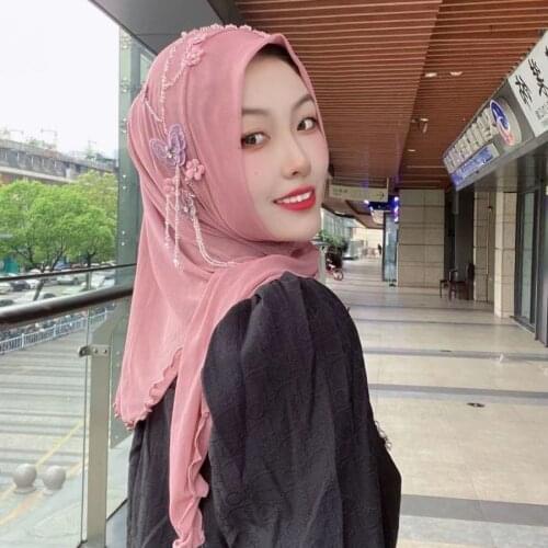 Easy Novelty Muslim Scarves Young Girls Viscose Hijabs