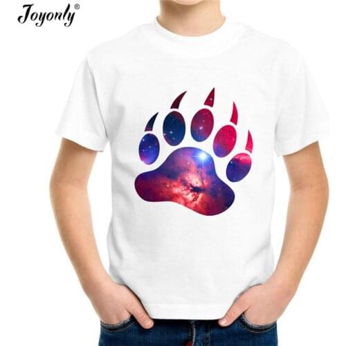 Joyonly 2018 SummerThe New Kid Cartoon Bears paw T-Shirts Boys/Girls Funny Tops T -shirt Children Cool Casual Clothes