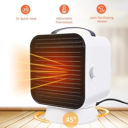 2021 Best Selling Heater Fan 3S Fast Heating 1000W Auto Oscillating Winter Room Heater Fan Portable Household Office Fan Heater