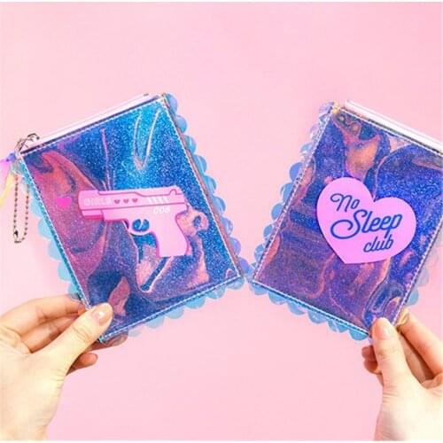 Milkjoy Laser Lace Change Card Pack Ins Harajuku Style PVC Bentoy Card Holder Headphone Storage Bag Pendant For Girls