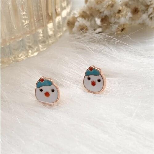 Cute Little Cartoon Penguin Little Stud Earrings From South Korea 2020 New Stylish And Versatile Girl Earrings