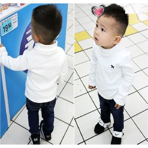 Fashion Solid Children Clothes Autumn Long Sleeve Boys T-Shirts Girls Bottoming Shirts Tees Cotton Tops For Kids Underwear Soft