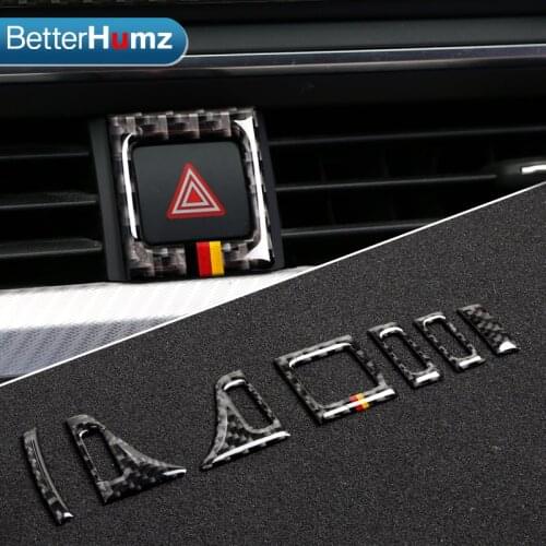 BETTERHUMZ Car Styling Carbon Fiber Interior Car Air Conditioner Vent Outlet Cover Sticker For Audi A4 A5 Accessories