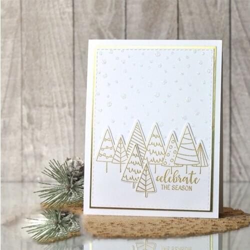 Winter Cedar Trees Forest Clear Stamps Seal for Scrapbooking Decorative Cards Making Paper Crafts Supplies Transparent Stamps