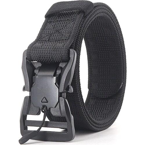 Fashion Mens Magnetic Buckle Tactical Belt Quick Insert And Release Breathable 3.8cm Waist Strap Army Funs Accessories Cinto