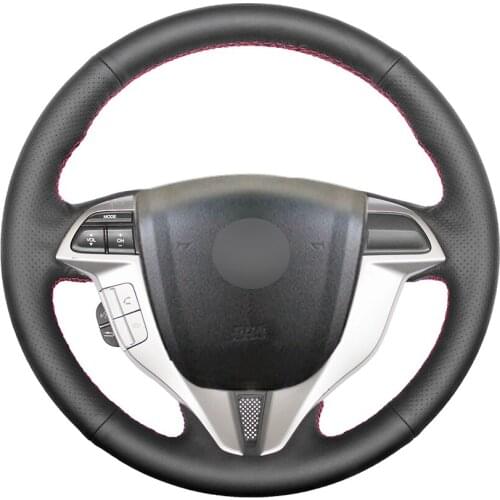 Hand-stitched Black Artificial Leather Custom Car Steering Wheel Cover for Honda Accord 8 Coupe 2008-2012 Accord Crosstour 2008