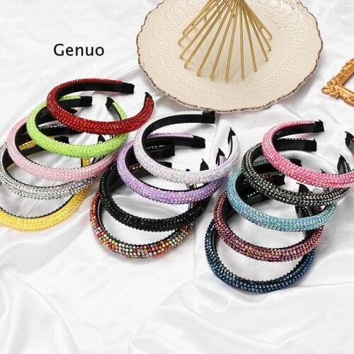 Rhinestones Hair Hoop Hair Accessories Women Toothed Non-Slip Hairbands Headband Hair Bands Bezel Headdress Female Headwear