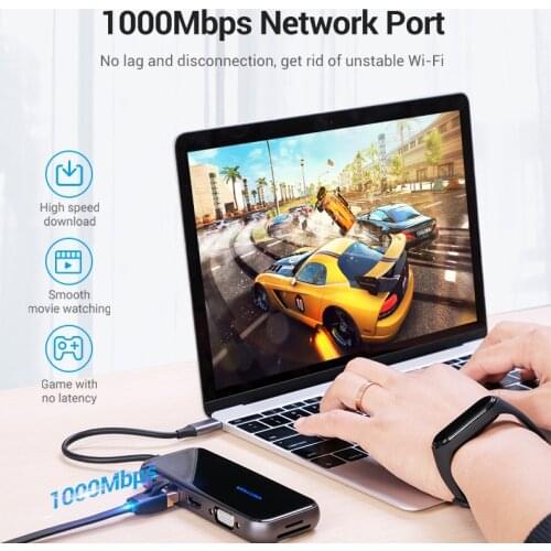 Vention USB 3.0 HUB Type-C to HDMI 10 in 1 Multi Splitter Adapter for Lenovo Xiaomi Macbook Pro Computer Accessories