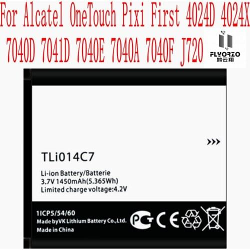 High Quality 1450mAh TLi014C7 Battery For Alcatel OneTouch Pixi First 4024D 4024X 7040D 7041D 7040E 7040A 7040F J720 Cell Phone