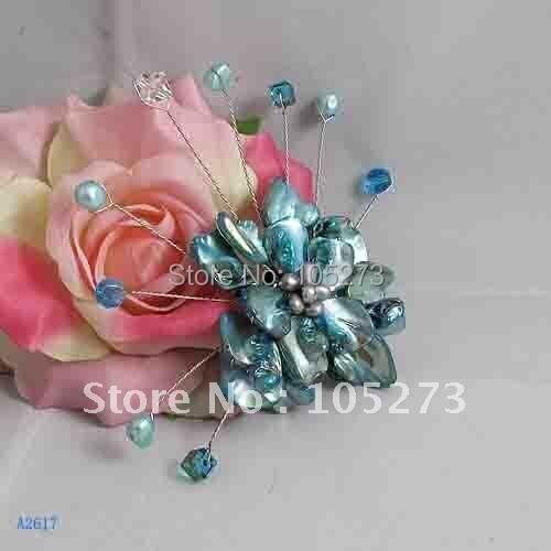 Beautiful!Flower Brooch 8cm Big Round Flower Fashion Womans Jewelry Pearl+Shell+Crystal Wholesale New Free Shipping FN2617