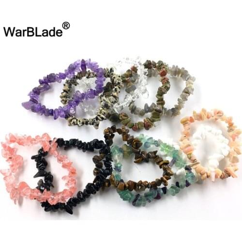 WarBLade Natural Colorful Gem Stone Bracelet Chip beads Nuggets Shell Crystal Coral Quartz Bracelets Bangles For Women Jewelry
