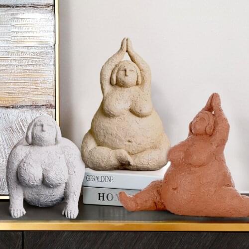 Character Fun Yoga Sculpture Statue Decor Novelty Gymnastics Lovers Art Creative Home Decoration Sculpture Human Body Statue 1PC