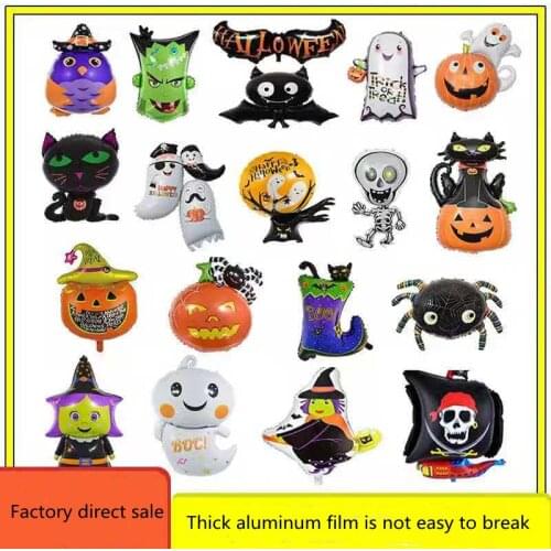 1pcCross-border Funny Halloween Party Scene Arrangement Spider Pumpkin Ghost Witch Decoration Aluminium Film Balloon