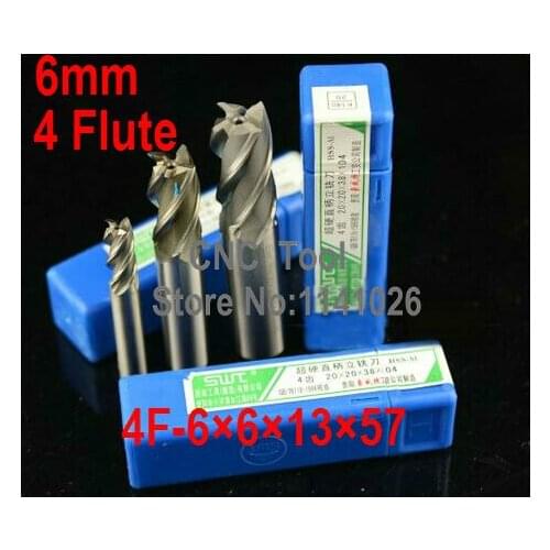 10pcs/set 6.0MM 4 Flute HSS&Aluminium endmill milling cutter CNC Bit Milling Machine tools Cutting tools.Lathe Tool,router bit