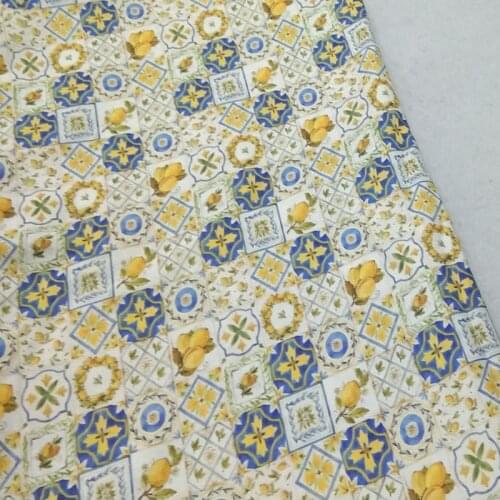 100% Cotton Fruit Lemon African Geometry Patterns Printed Fabric Patchwork 50x105cm Cloth Dress Garment DIY Sewing Home Decor
