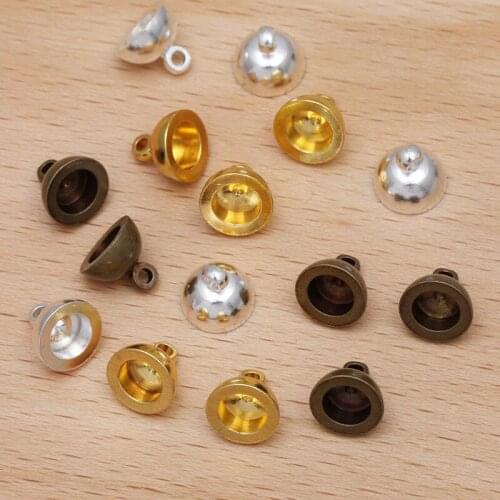 100 Pcs Copper Leather Cord Crimps Tassel End Cap Charms Fastener For Jewelry Making Finding