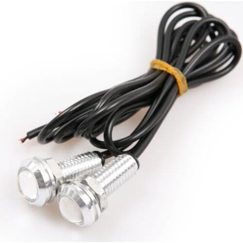 2Pcs Ultra Thin 12V 3W Car LED Eagle Eye Light Waterproof Daytime Running Lights Blue Light Color DRL Silver Shell Car Styling