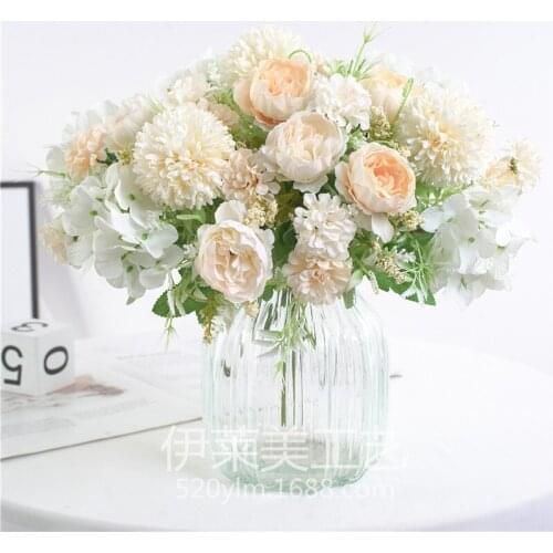 32cm Silk Peony Artificial Flowers Rose Wedding Party Home DIY Decor High Quality 7 heads Accessories Craft White Fake Flower