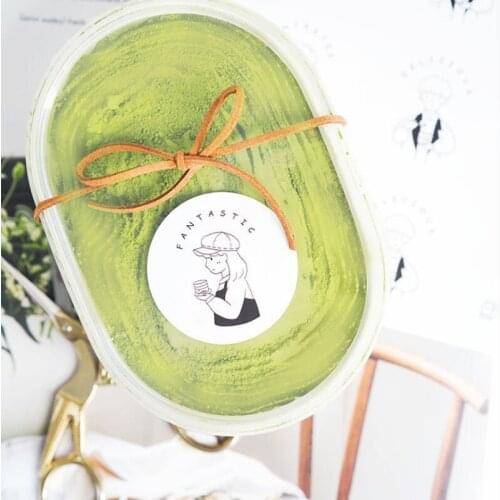 Free shipping 900pcs dessert sticker 5cm Round food Handmade Cake Packaging Sealing Label transparent Sticker Baking DIY