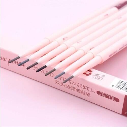 Double head automatic rotating water-proof and sweat-proof eyebrow pencil with brush 5colors can choose