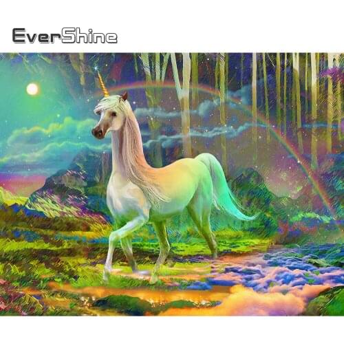 Evershine Animal Diamond Embroidery Horse 5D DIY Rhinestone Picture Full Square Diamond Painting Kit Mosaic Wall Decoration
