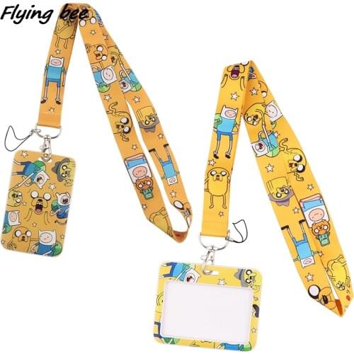 Flyingbee X1947 Cartoon Creative Lanyard Card Holder Student Hanging Neck Mobile Phone Lanyard Badge Subway Access Card Holder