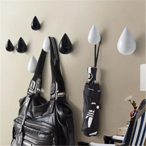 Creative Water Drop Coat Hook for Door Back Entrance Handbag Holder Wall Hanging Hat Bag Hooks Bath Towel Rack Home Wall Decor