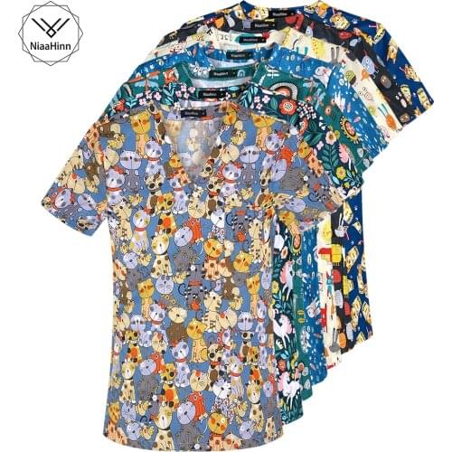Hospital Doctor Print Scrub Shirt Spa Cartoon Outdoor Job Hygiene Short Sleeve Wholesale Price High Quality Medical Uniform Soft