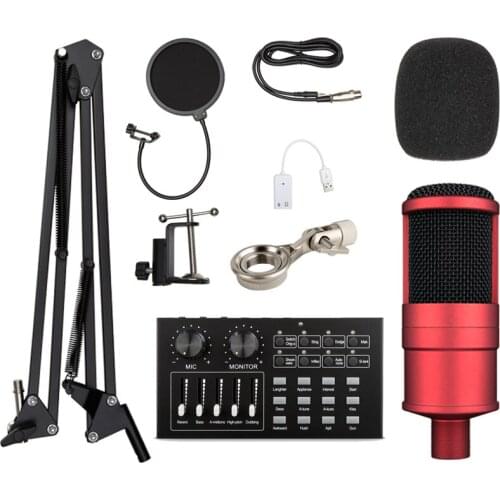 Bm 800 Studio Recording Condenser Microphone Kit Professional Mic For Computer Broadcasting Karaoke KTV BM 800+V9 Sound Card Set