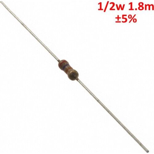 PHISCALE Carbon film resistor 1.8m 1/2w 0.5w 5% Tolerance 500pcs