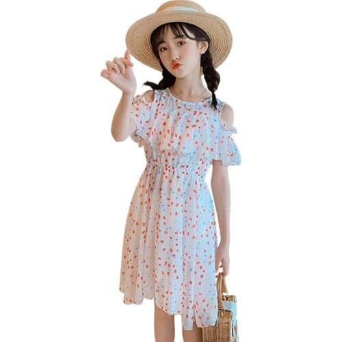 Dresses For Girls Dot Pattern Dress For Kids Girl Ruffles Children Dress Summer Costumes For Girls 6 8 10 12 14
