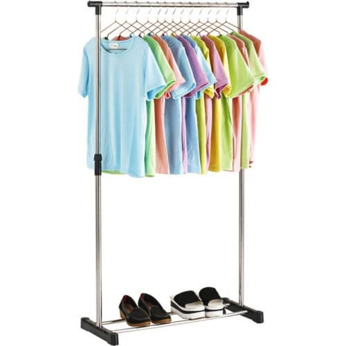Simple Folding Clothes Hanger Movable Assembled Coat Rack Stand Adjustable Clothing Closet Bedroom Living Room Furniture