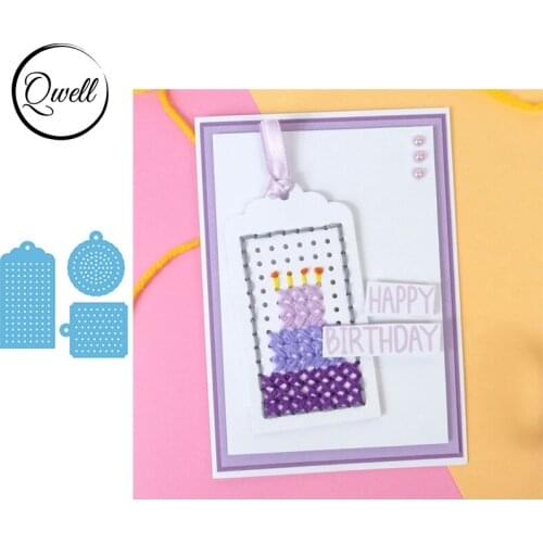 QWELL Rectangle Square Circle Stitch It Collection Cutting Dies DIY Scrapbooking Craft Paper Cards Album Die Cut 2020 Hot Sale