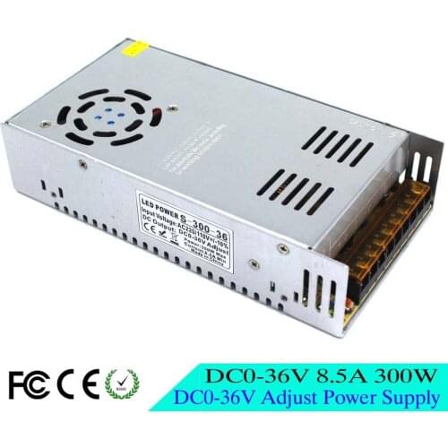 Regulated Adjustable Power Supply DC0-36V 8.5A 300W Driver Transformer 110V 220V AC TO DC36V SMPS for LED Light CNC Stepper