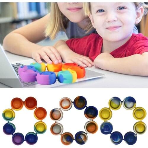 Silicone Bracelet Decompression Educational Toy Finger Bubble Music Decompression Toy 3 Styles Available Kids Toys