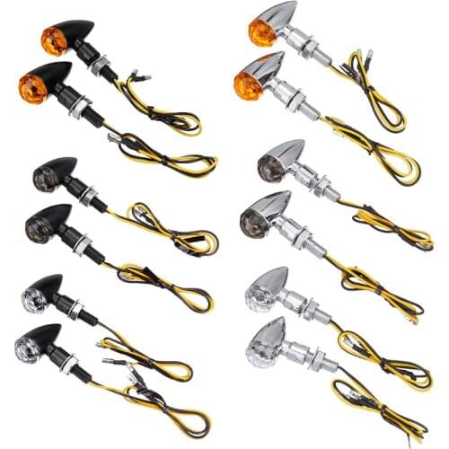 2PCS 12V Motorcycle Indicators Motorcycle Led Turn Signal Light Bullet Signal lamp Driving light Brake light Blinker Metal