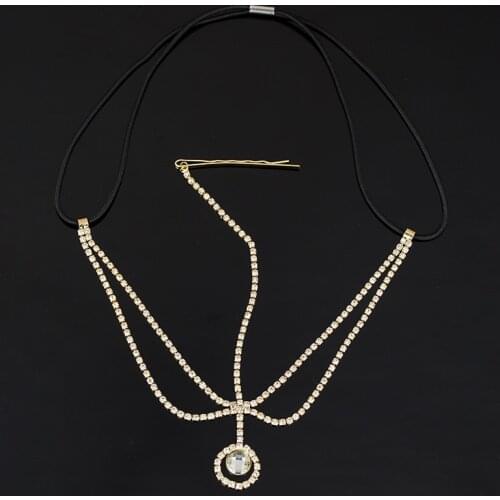 TDQUEEN Rhinestone Headbands Trendy Women Fashion Metal Crystal Rhinestone Head Chain Jewelry Headpiece for Women