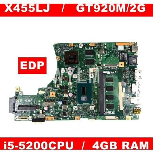 X455LJ I5-5200 CPU 4G RAM GT920M/ 2GB mainboard For ASUS X455L X455LD X455LJ X455LF X454L laptop motherboard Tested