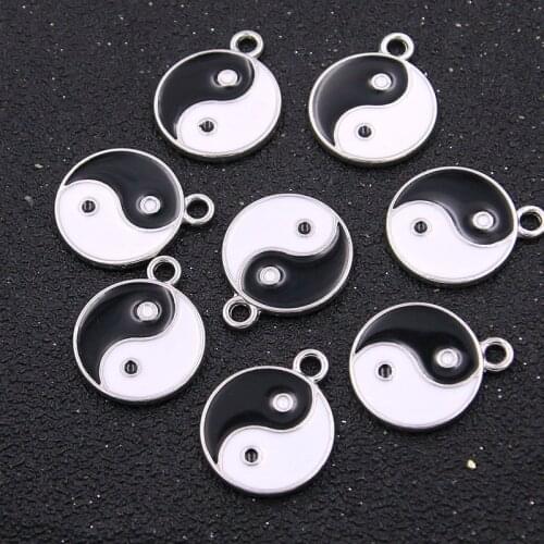 10Pcs 17*21mm 2 Style Charms Single Double Drop Oil Gossip Alloy Metal Pendant For DIY Jewelry Making Material