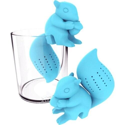 2pcs/set Creative Silica Gel Squirrel Tea Strainer Tea Infuser Lazy Tea Bag Drinking Teaware Kitchen Accessories