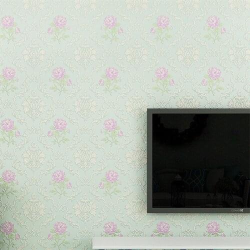 Beibehang pressure 3d three dimensional European rural flowers wallpaper wallpaper non - woven bedroom living room TV backdrop