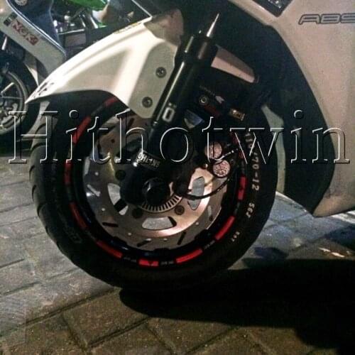 4pcs 10" 12" 18" For HONDA Motorcycle Wheel Sticker Decal Reflective Rim Bike Suitable