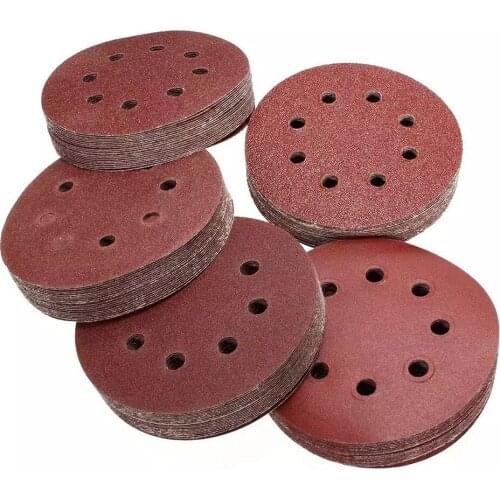 50pcs 125mm Cutting Sanding Disc Circular Saw Blade 5" 8 Hole Orbital Sander Sandpaper Polishing Pad Abrasive Sanding Disc Tools