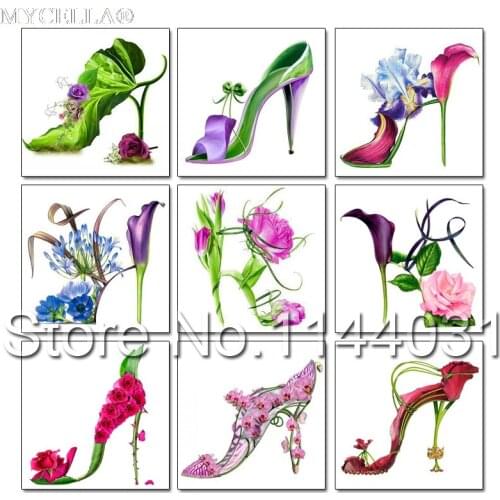 Shoe Diamond Embroidery Diy Diamond Painting Flowers & High Heels Cross Stitch Full Rhinestones 5d Diamond Mosaic Needlework