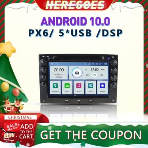 Carplay PX6 7" DSP Android 10 Car Multimedia DVD Player For Renault Megane 2003-2008 Navigation GPS RDS Radio autoradio Stereo