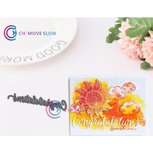 CH Congratulations Metal Cutting Dies 3D DIY Scrapbooking Carbon Sharp Craft Die Photo Invitation Cards Decoration
