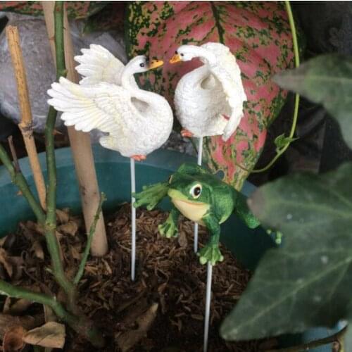 3pcs,European swan frog garden decoration flower insert ornaments vine rack fleshy large flower pot moss gardening groceries