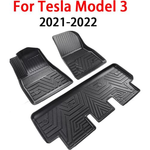 For 2021 Tesla Model 3 Car waterproof non-slip Floor Mat TPE Modified Car Accessories Fully Surrounded Special Foot Pad