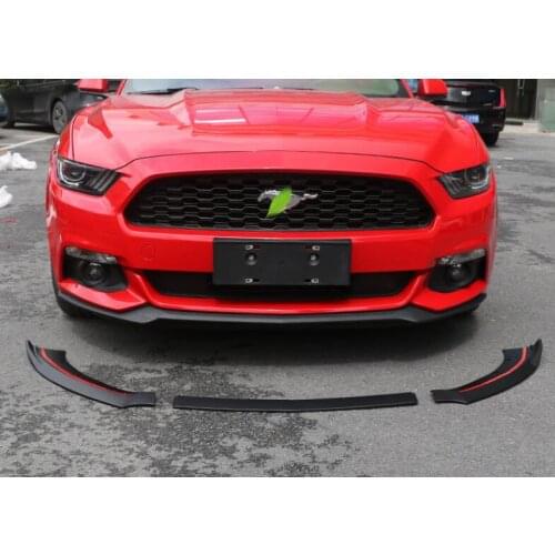 For Ford Mustang 2015 2016 2017 High Quality ABS black & Carbon Fiber Front Lip Protector Cover